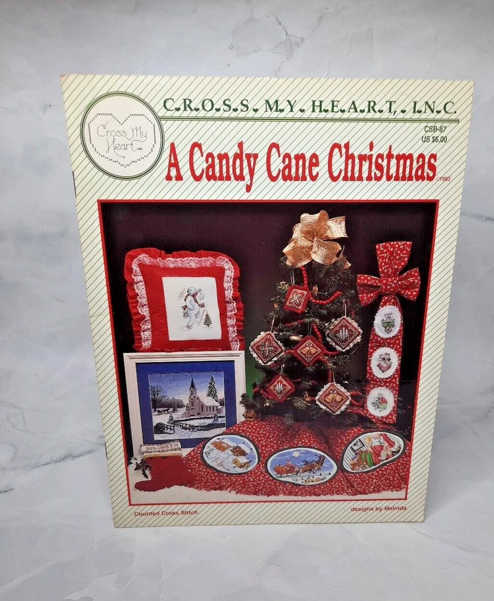 1993 Cross My Heart Cross Stitch Booklet CSB-87 A Candy Cane Christmas